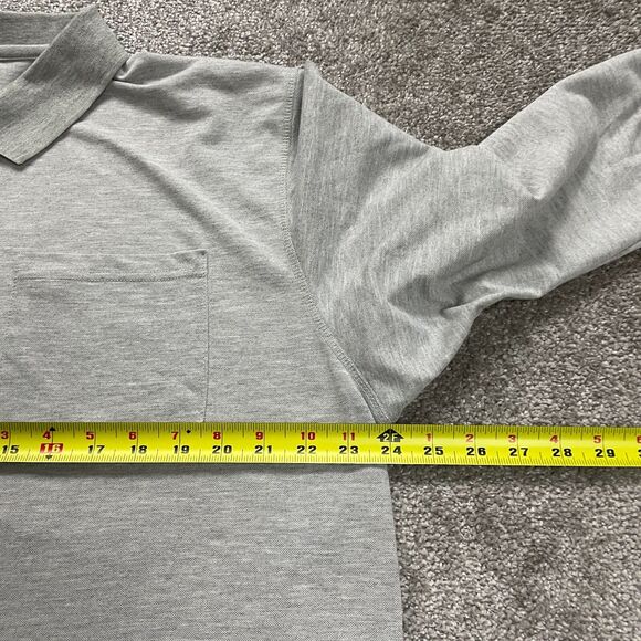 Moheen Cool Dri Polo Shirt Mens 2XL Gray Long Sleeve Collared Casual Pocket Top - Picture 10 of 11